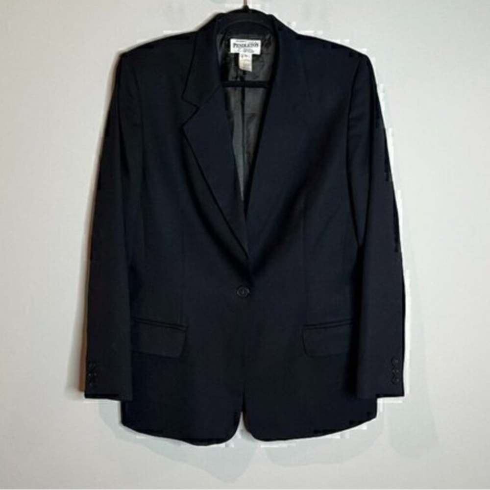Pendleton black navy wool blazer